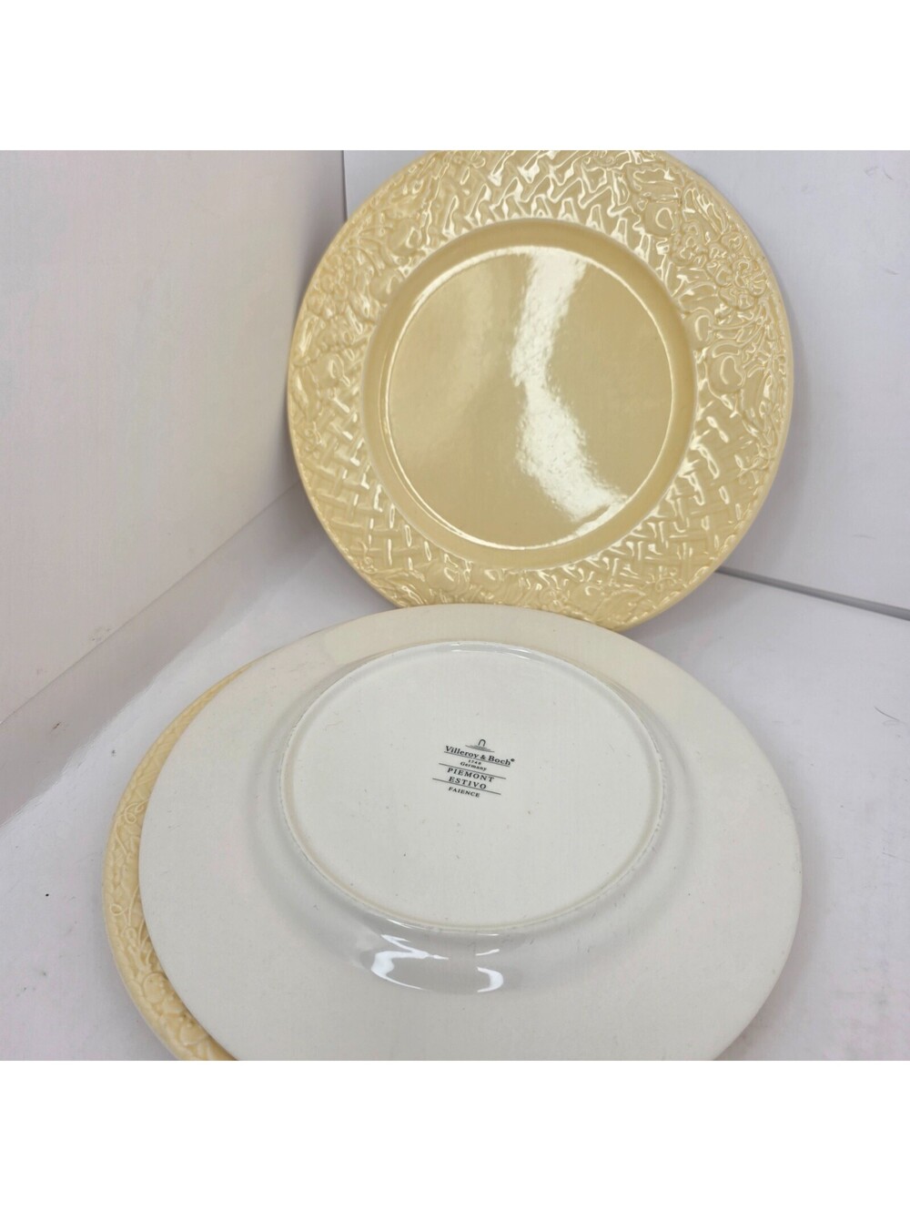 Set 3 Villeroy & Boch Piemont Estivo Salad Plates 8 5/8'' Yellow Fruit Germany